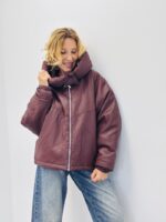 Blouson simili capuche amovible