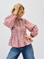 Chemise carreaux smockée