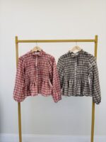 Chemise carreaux smockée – Image 2