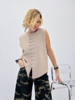 Gilet ou top sans manches style officier