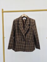 Blazer carreaux avec épaulettes – Image 2