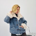 Blouse en jean doublure fausse fourrure