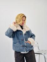 Blouse en jean doublure fausse fourrure
