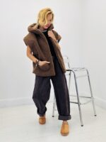 Veste sans manches moumoute avec capuche - Marque PALME – Image 7