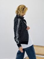 Veste col montant en maille motif pois – Image 5