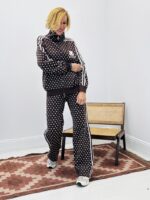 Veste col montant en maille motif pois – Image 6