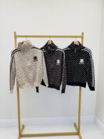 Veste col montant en maille motif pois – Image 2
