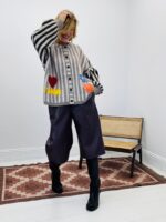 Gilet rayure bicolore brodé – Image 3