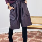 Bermuda simili cuir style cargo - Marque CORNER