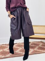 Bermuda simili cuir style cargo - Marque CORNER