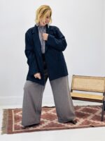Pantalon jambes large motif chevron – Image 3