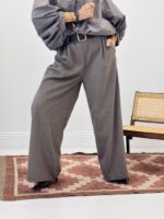 Pantalon jambes large motif chevron