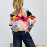 Pull artistique multicolore