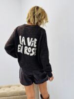 Pull brodé La Vie En Rose