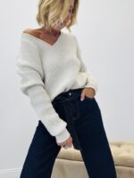 Pull grosse maille col V – Image 7
