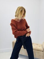 Pull grosse maille col V