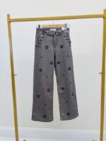 Pantalon coton motif carreaux et fleurs – Image 2