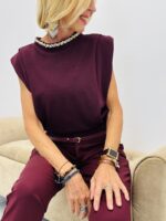 Top avec épaulettes smocké à la taille – Image 4