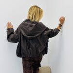 Veste simili cuir capuche amovible
