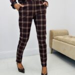 Pantalon cigarette carreaux