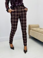 Pantalon cigarette carreaux
