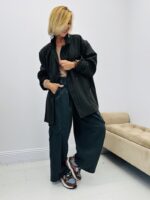 Veste blazer oversize rayée avec épaulettes - Marque CORNER – Image 6