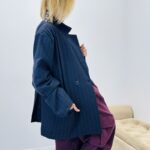 Veste blazer oversize rayée avec épaulettes - Marque CORNER