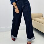 Jean brut coupe Wide leg