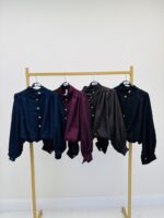 Blouson léger col montant effet boule – Image 2