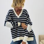 Pull en maille rayé