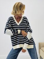 Pull en maille rayé