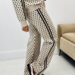 Pantalon en maille à pois