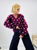 Pull à pois col V