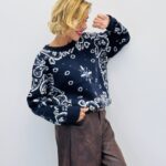 Pull Col Rond Motif Cachemire