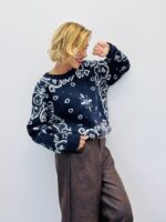 Pull Col Rond Motif Cachemire
