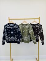 Pull Col Rond Motif Cachemire – Image 2