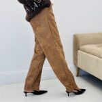 Pantalon faux cuir vieilli
