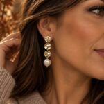 Boucles d'oreilles élégantes avec perle pendante
