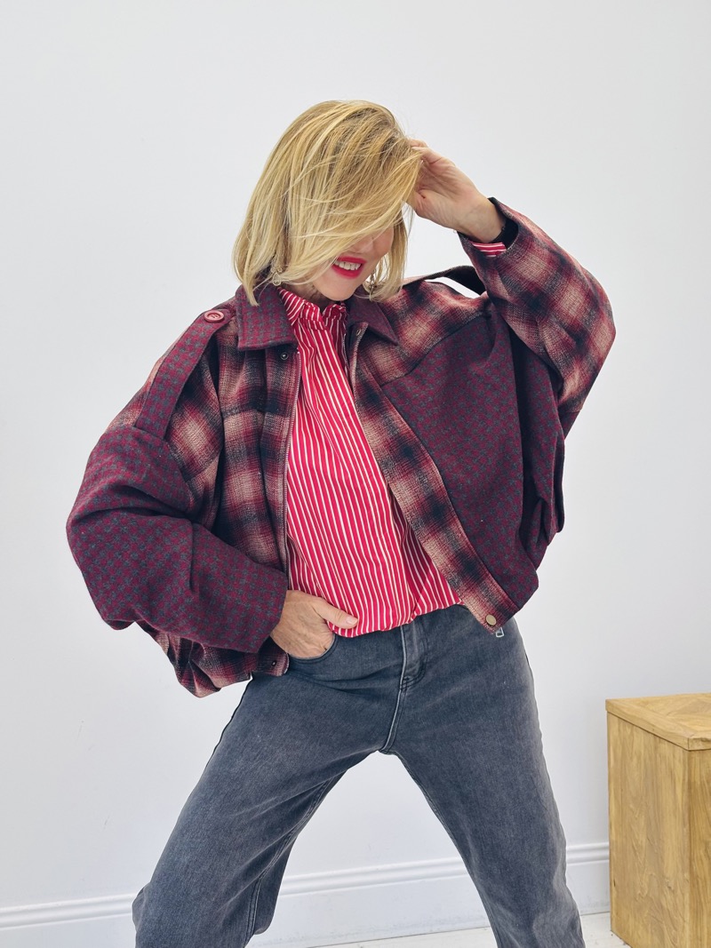 IMG_4661 Blouson à carreaux patchwork - Marque CIRCUS&CO – Image 1