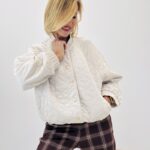 Bomber matelassé panne de velours