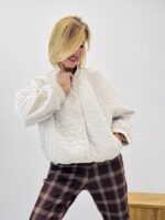 Bomber matelassé panne de velours