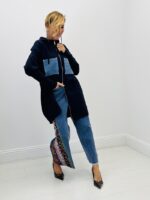 Veste longue à capuche détails jean - Marque JOEY&JOEY – Image 3