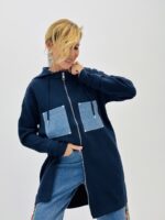 Veste longue à capuche détails jean - Marque JOEY&JOEY