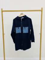 Veste longue à capuche détails jean - Marque JOEY&JOEY – Image 2