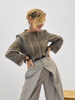Chemise petits carreaux brodée