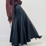 Jupe simili cuir à godet