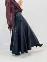 Jupe simili cuir à godet