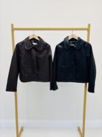 Blouson simili cuir col Claudine – Image 2