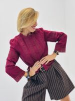 Chemise Coupe Courte Broderie Dentelle