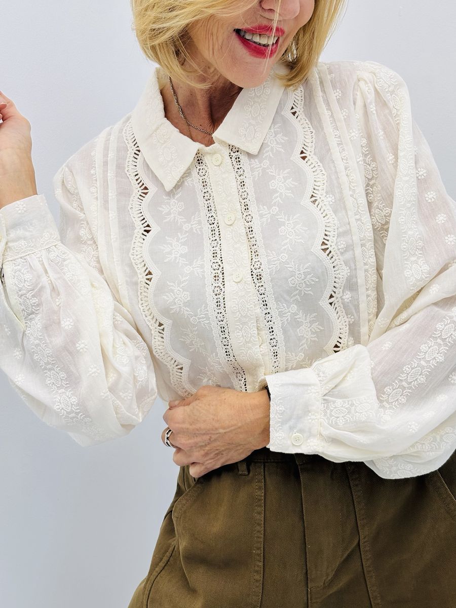 Chemise blanche brodée My'Mia